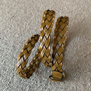 Braided belt  mustard brown color 42 inches long